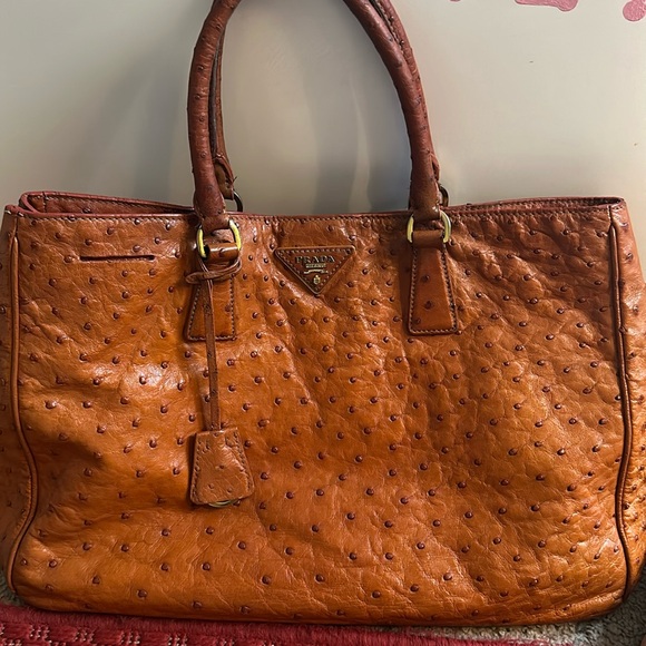 Prada vintage ostrich leather tote bag - Picture 1 of 16